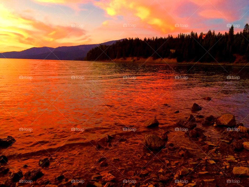 High angle view of sunset