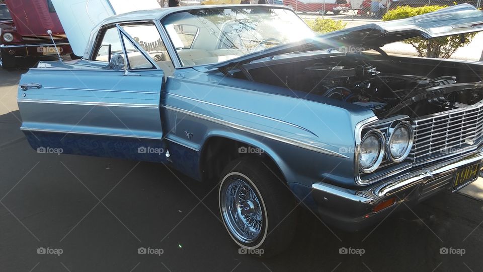 powder blue white interior