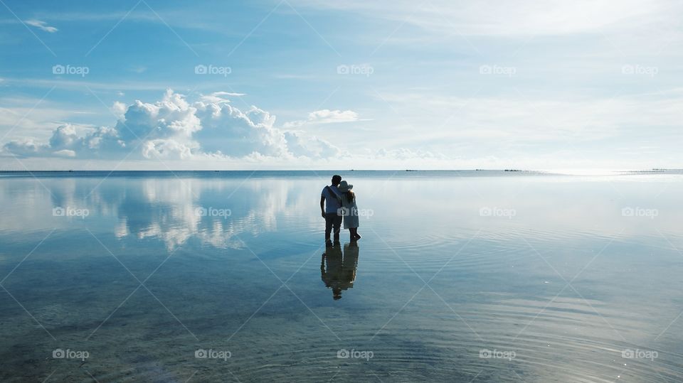 couple in the water