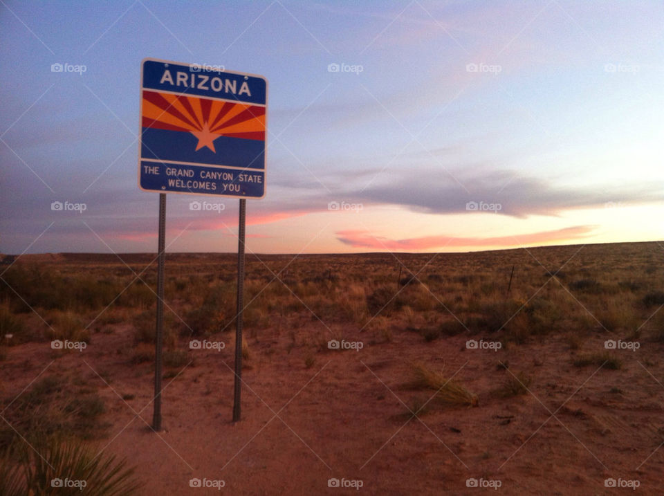 sign sunset desert arizona by mwa7368