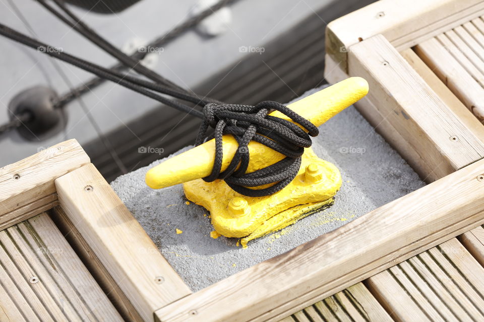 Mooring bollard in use