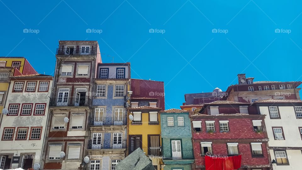 Typical façades in Porto, Portugal