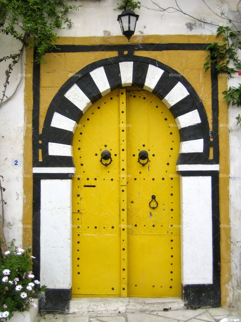 Yellow door in Tunisia