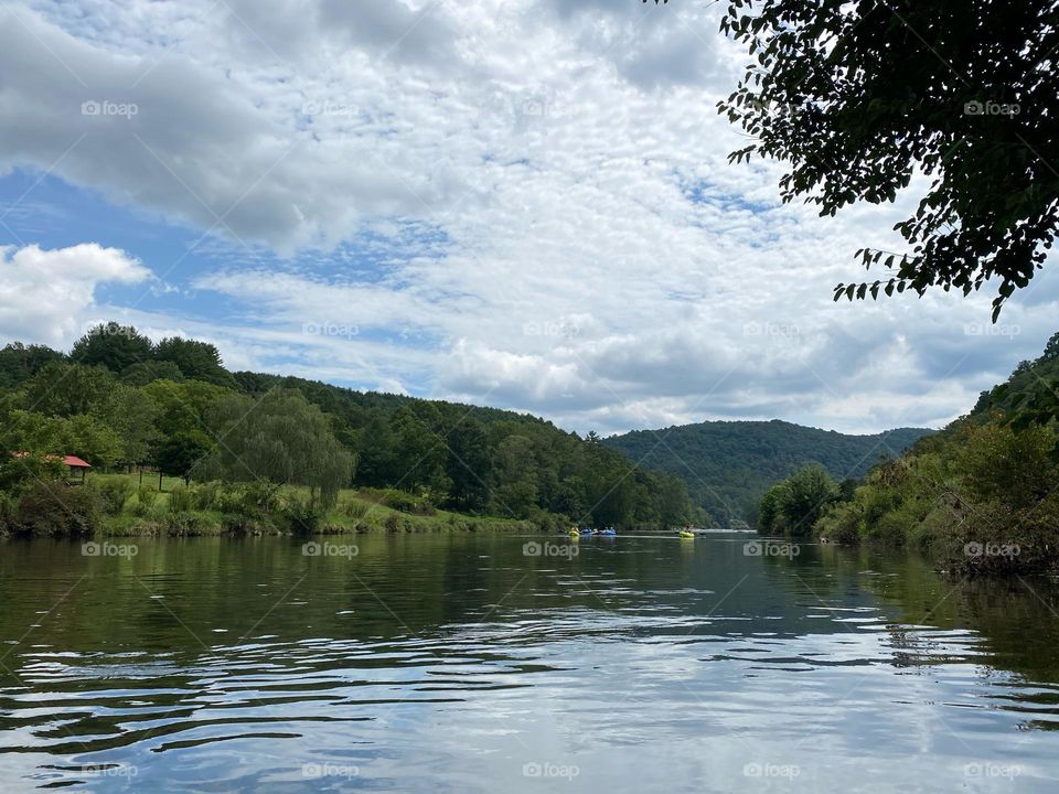 Tubing down the river