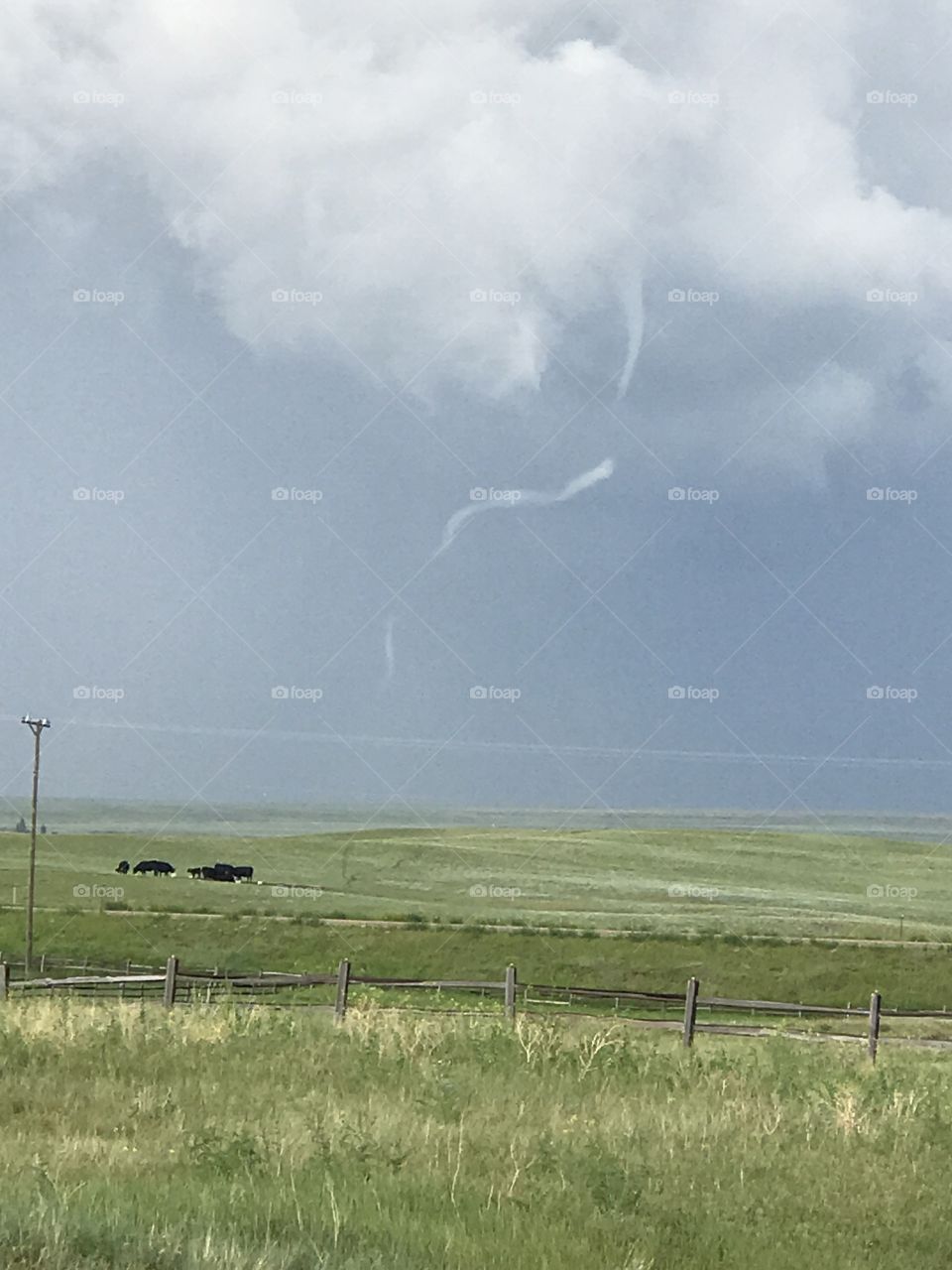 Tornado roping out in Wyoming