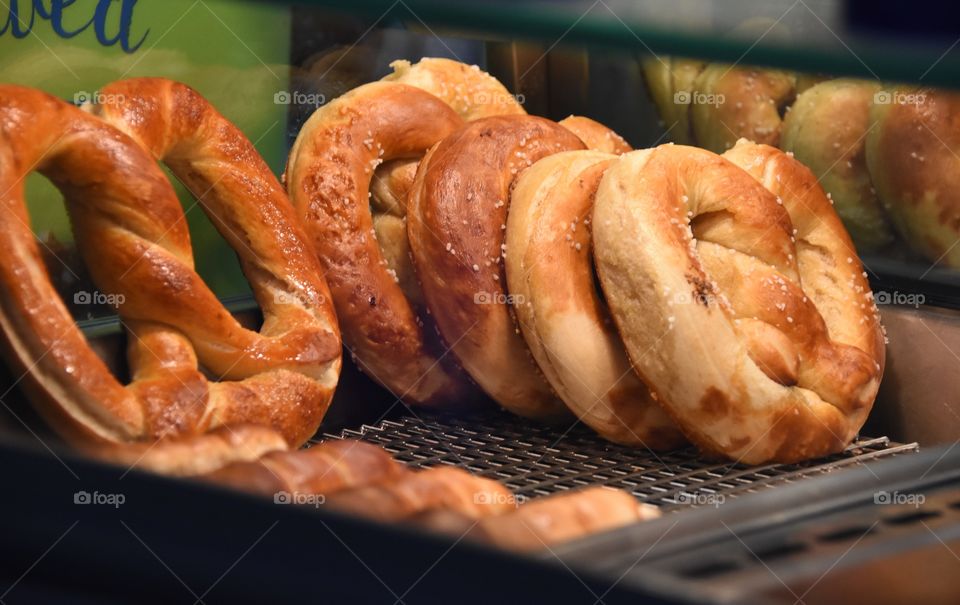 Hot soft baked pretzels