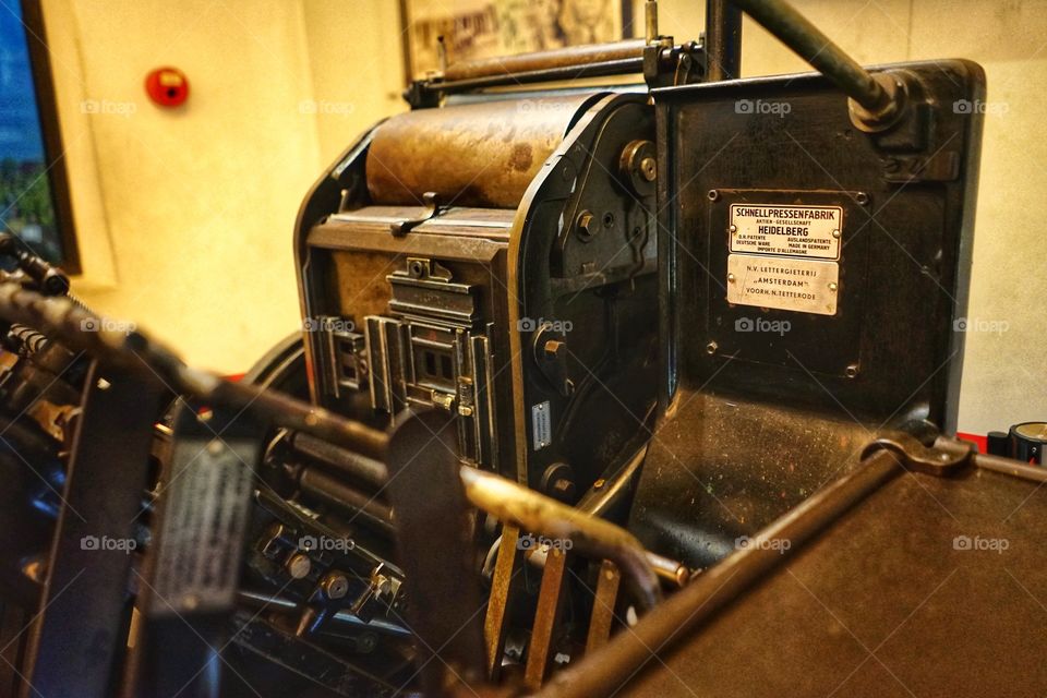 old printing machine in museum of vredeburg in Jogjakarta, Indonesia