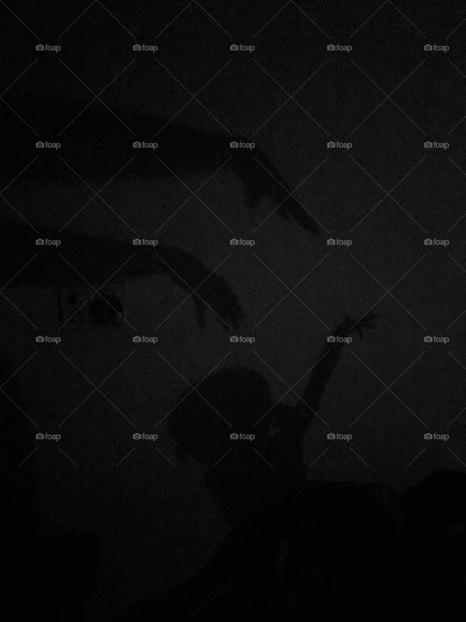 A boy tries to scare the sprit 