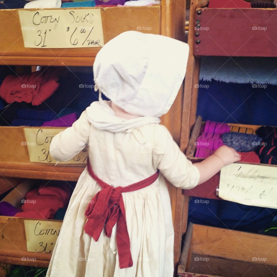 young child in 18th century garb