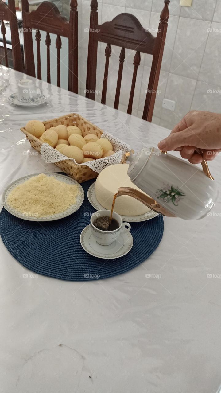 coffee with cheese bread