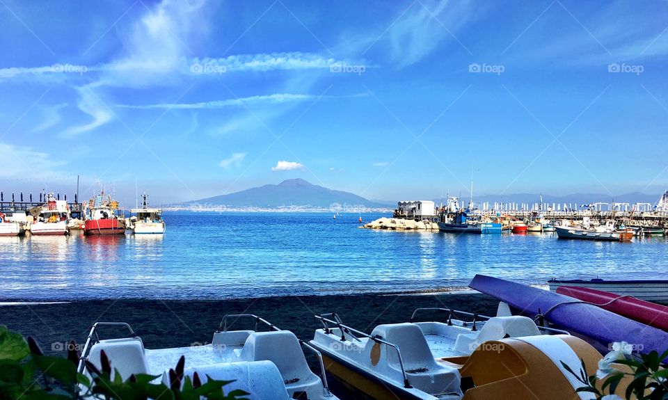 Vesuvius view from Marina Grande, Sorrento