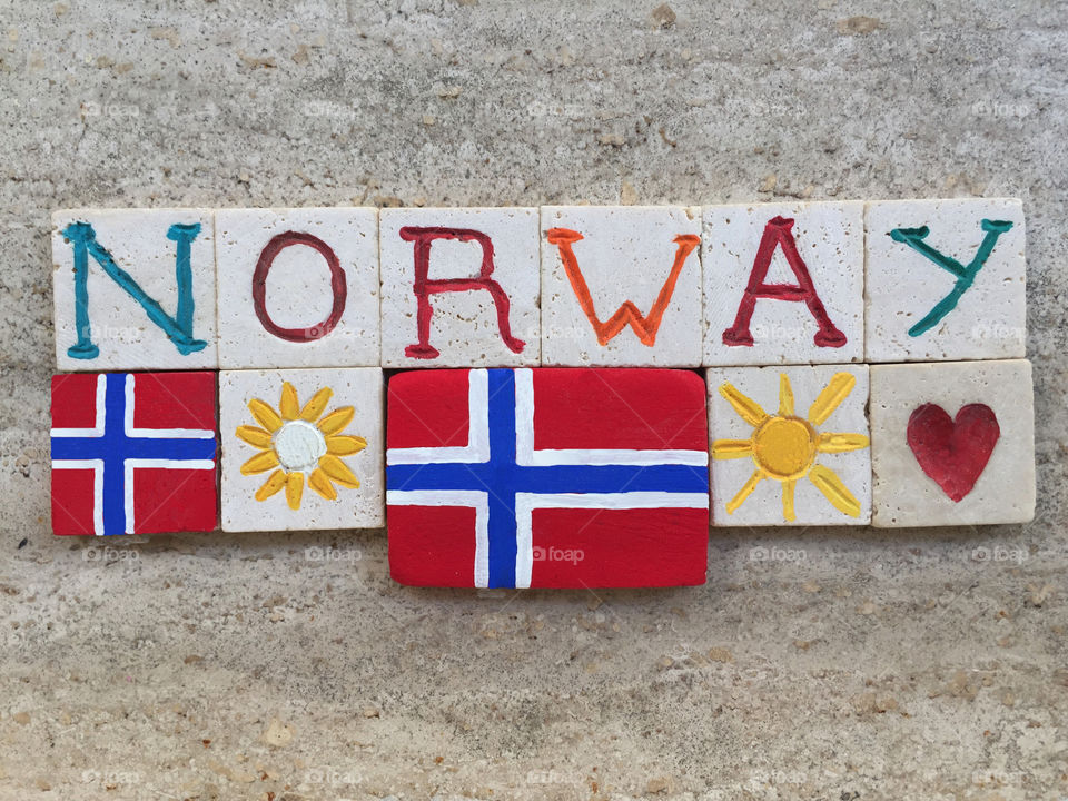 Norway,souvenir on colored carved stones
