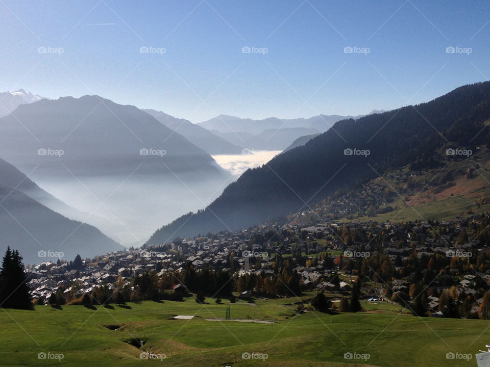 great sunshine in the mountains below just the fog verbier by swisstraveler