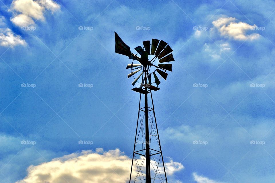 Old farm windmill. 