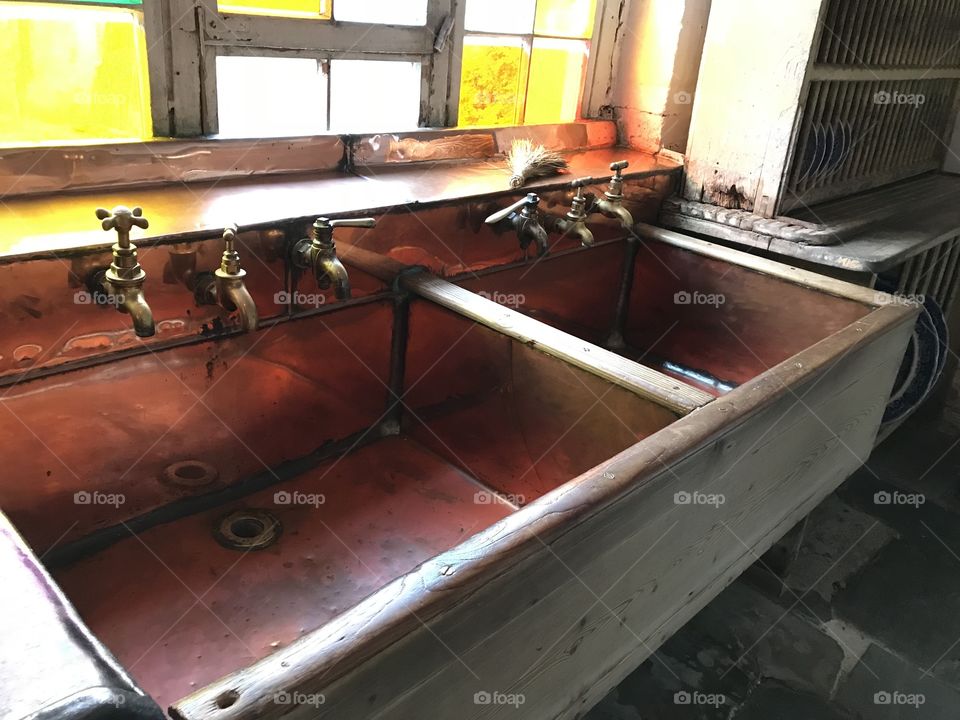 Typical sink used in a stately home in Victorian times.