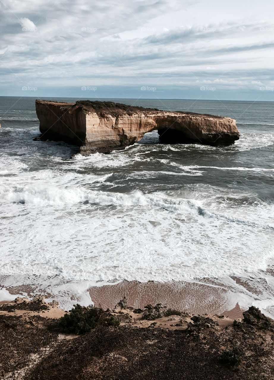 Eroding cliff rock at sea
