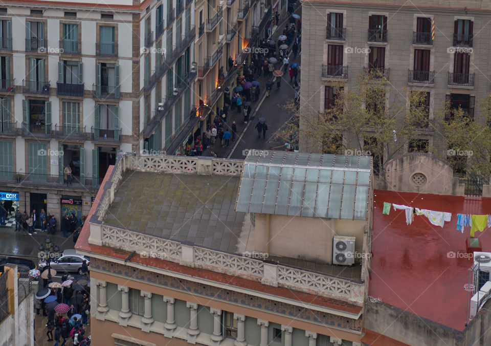 Barcelona. Tarde de lluvia en las Ramblas 