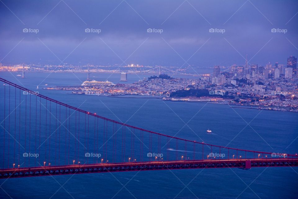 Golden Gate Bridge with San Francisco in the background 
