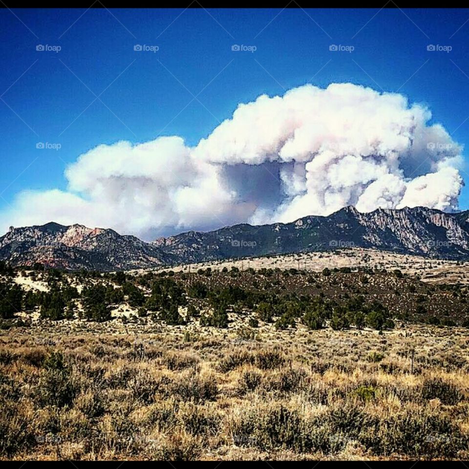 smoke sky mountain desert