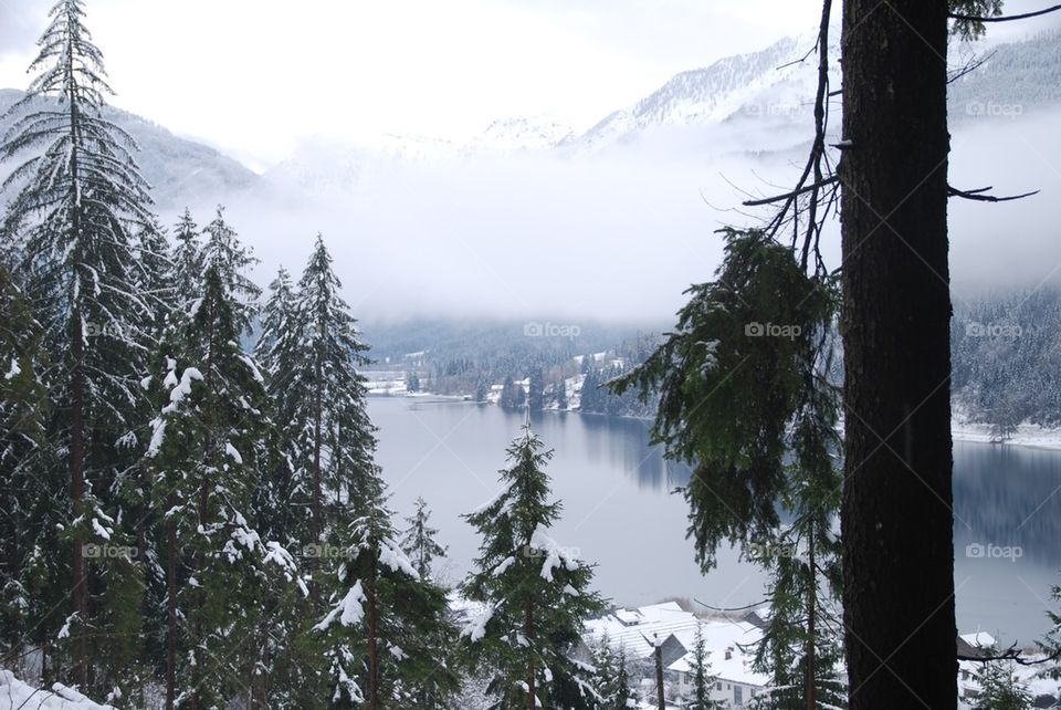 weissensee austria hiking mist by Nikita80