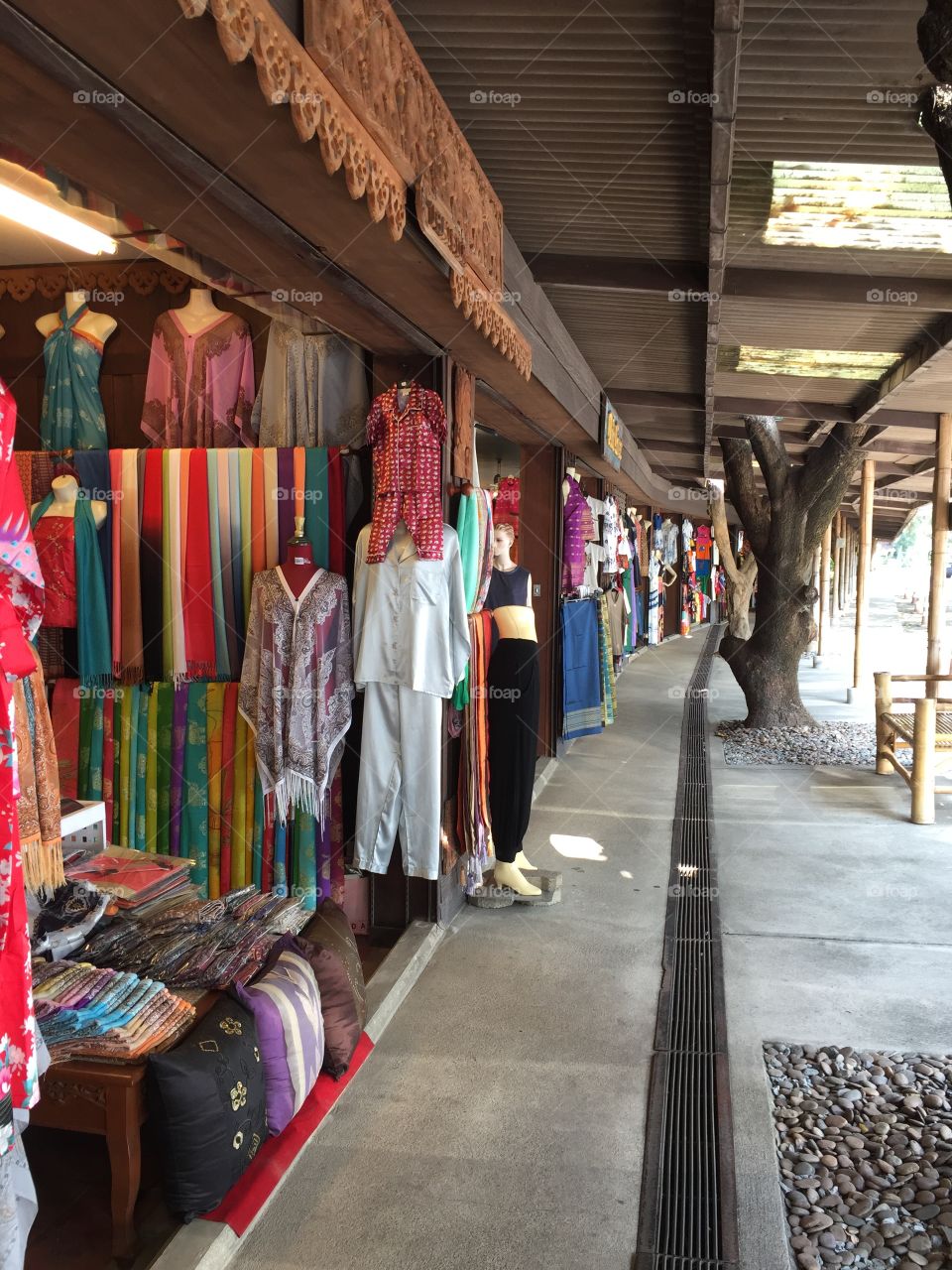 Colorful local clothes shops 