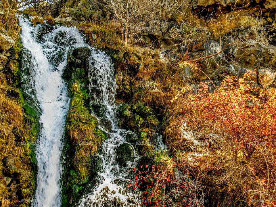 Colorful Rushing Waterfall "Fall Breeze"