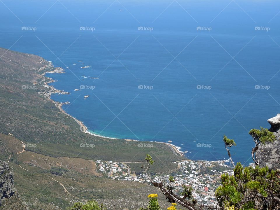 Sea view from table mountain, South Africa 