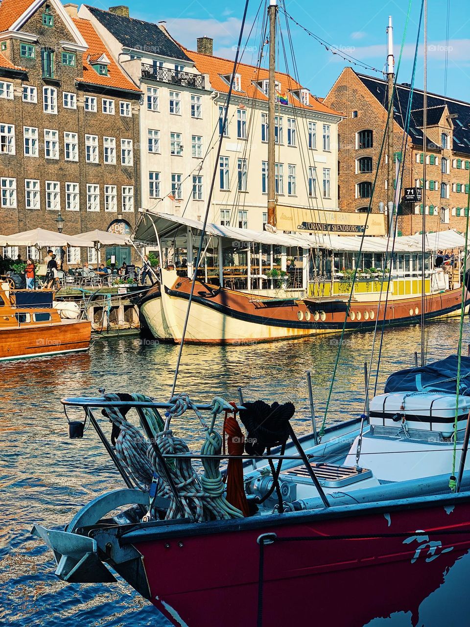 Nyhavn in the city of Copenhagen in Denmark 