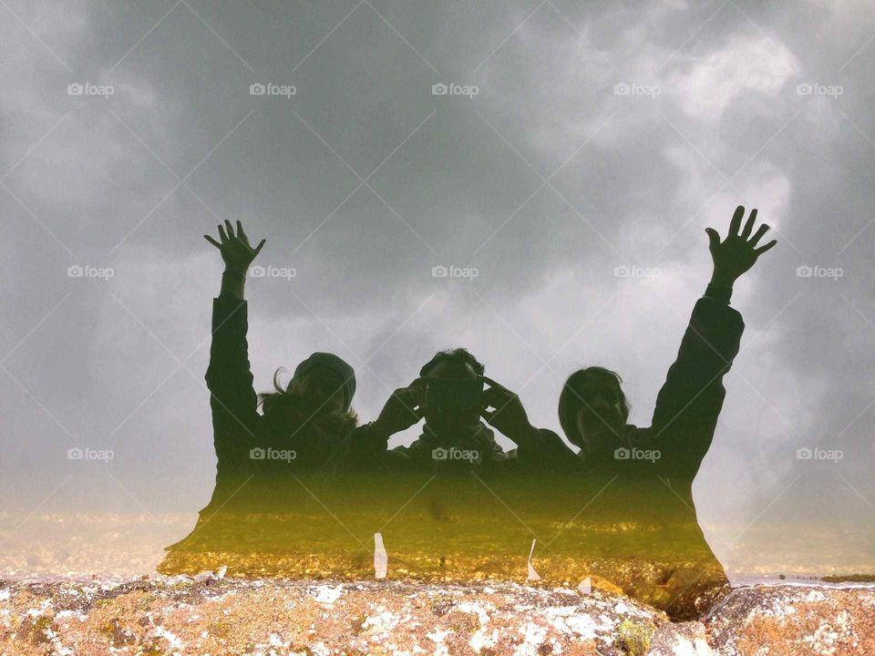 three people reflected