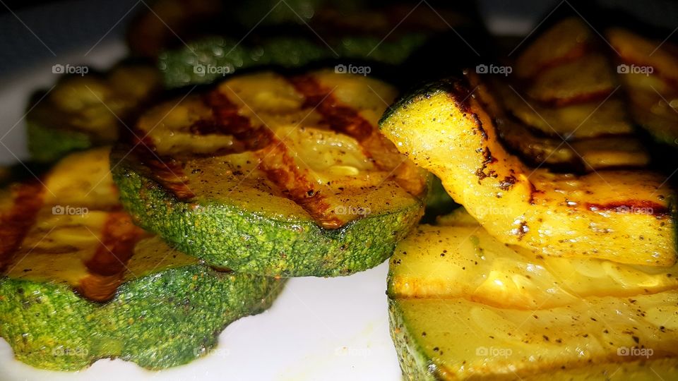 grilled delicious courgette