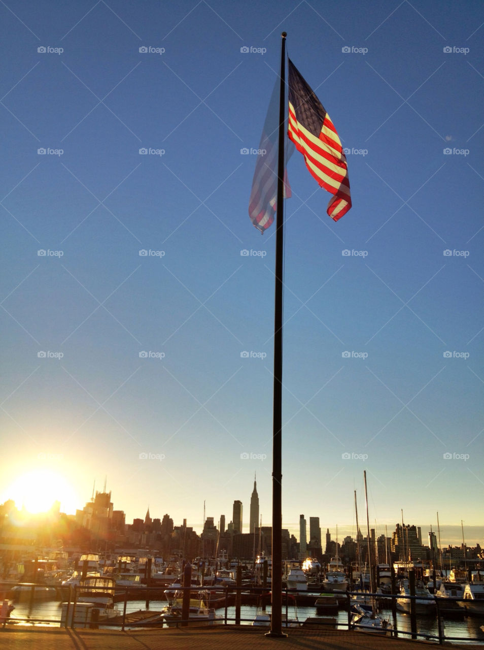 sunrise new york american flag sky by all4nyny