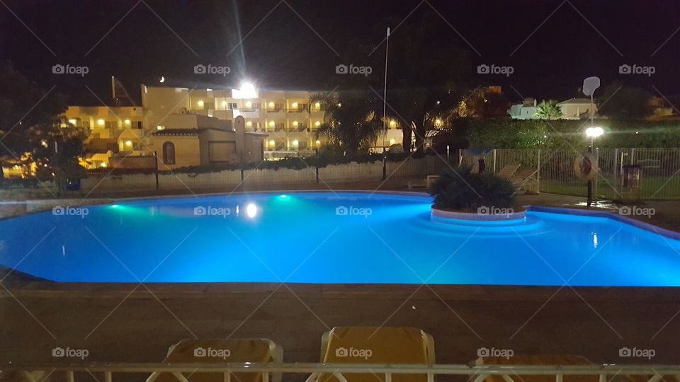 Swimming pool in Hotel by Night- Algarve PORTUGAL
