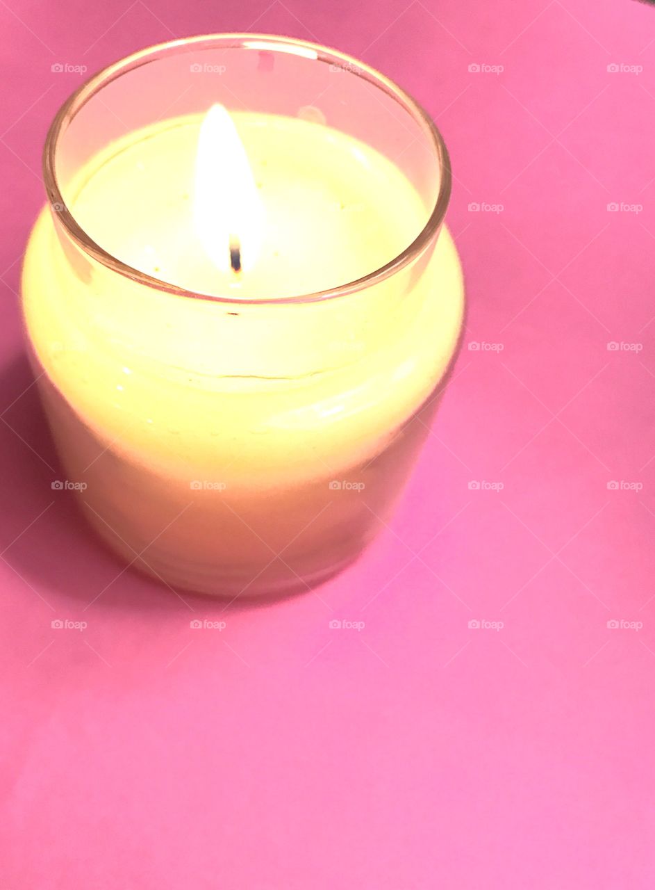 Candle on Pink