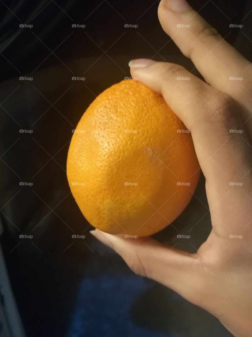 an egg shaped orange