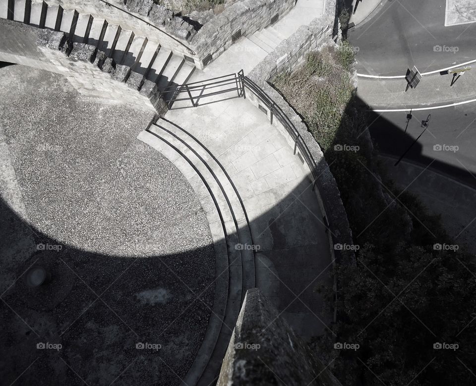 Road stairs and bridge in Avignon in France