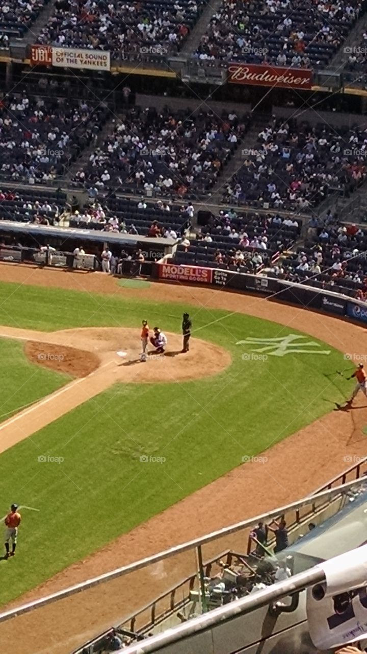 Yankee game. Yankee Stadium