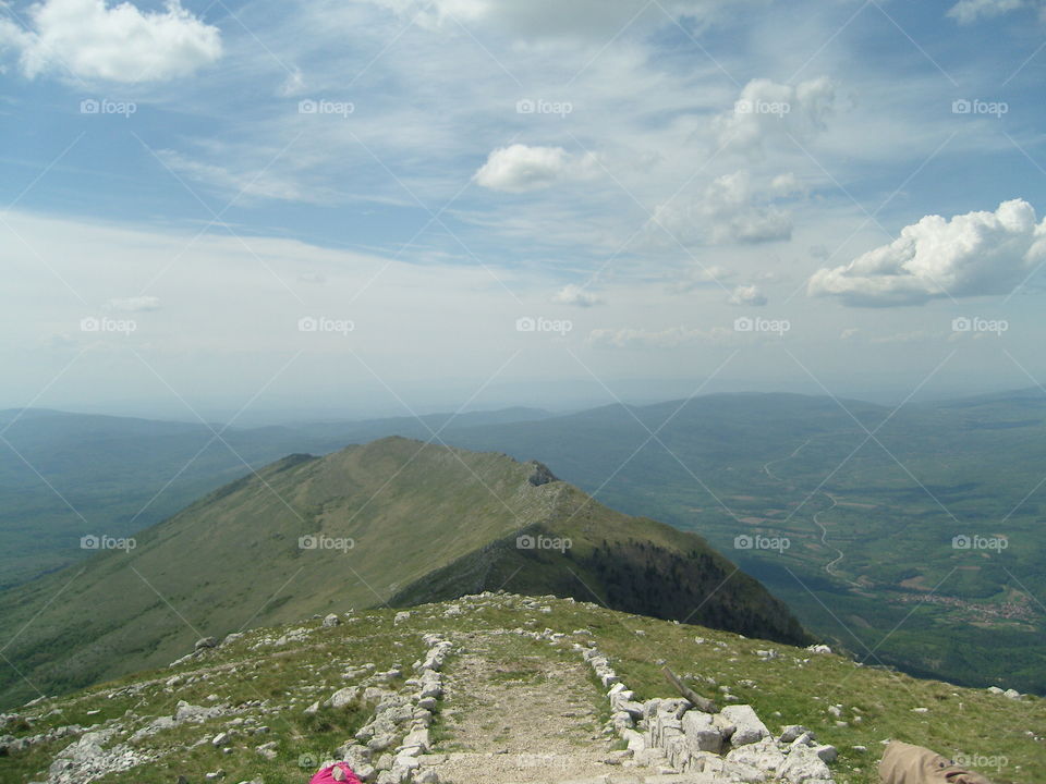 Mountain Rtanj landscape from the top