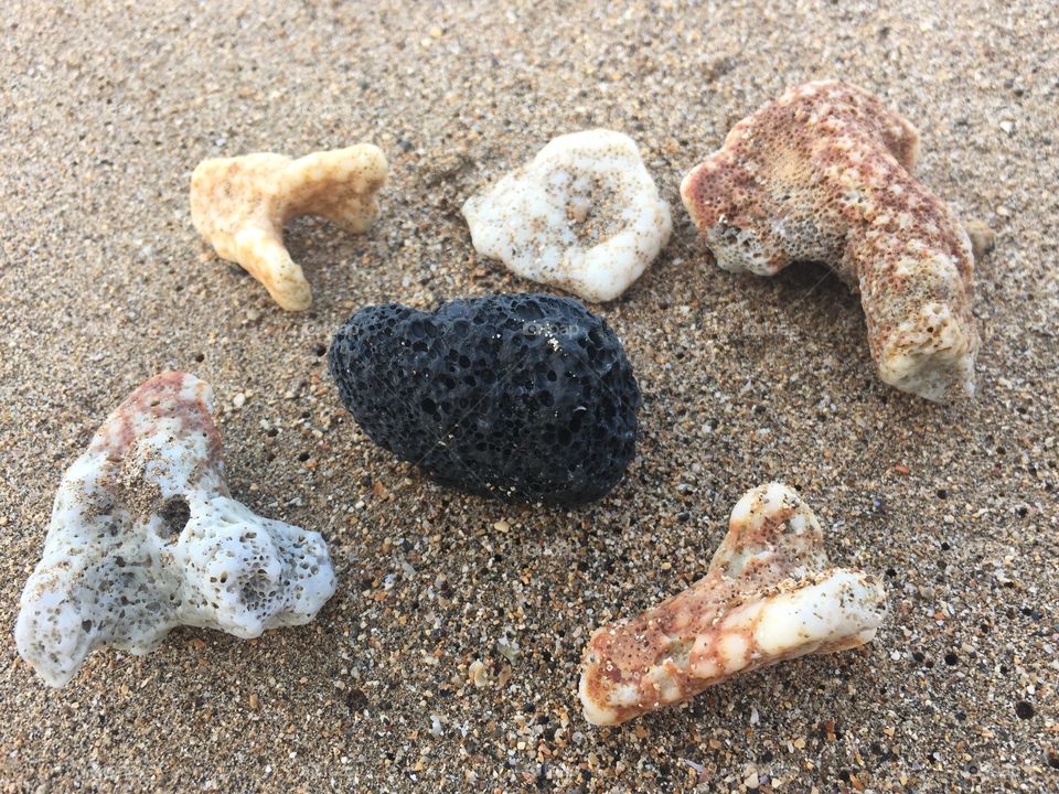 Various rocks on Kihei beach