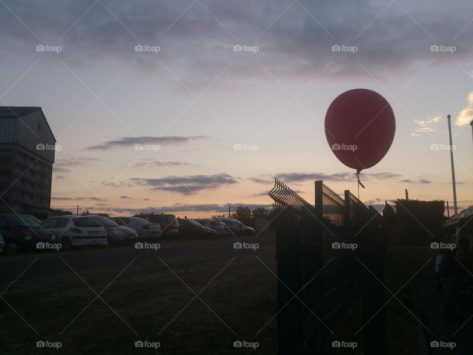 Lonesome balloon. Entrance of terrain where 'Quatorze Julliet' is celebrated.