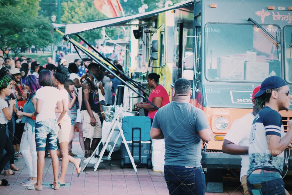 Food truck at music festival 