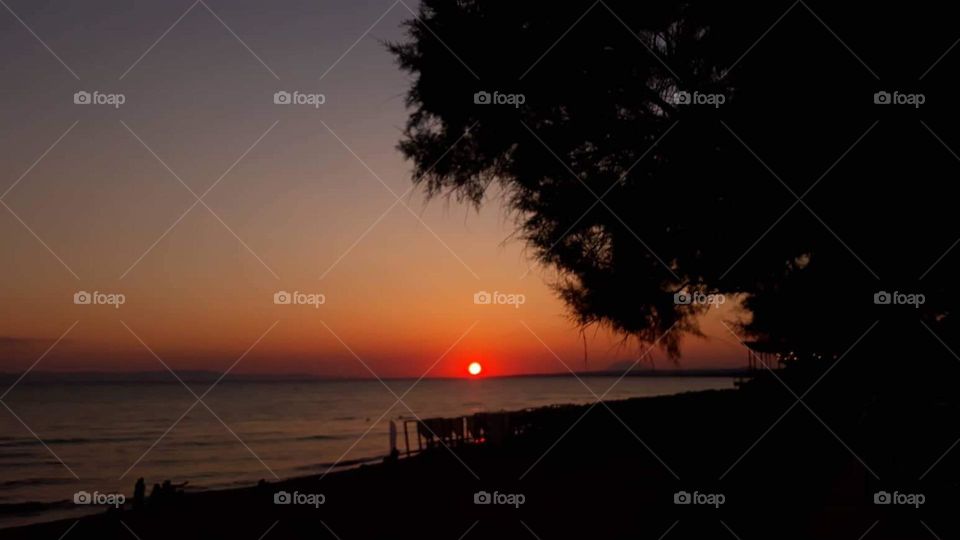 sunset at kourouta's beach, Greece