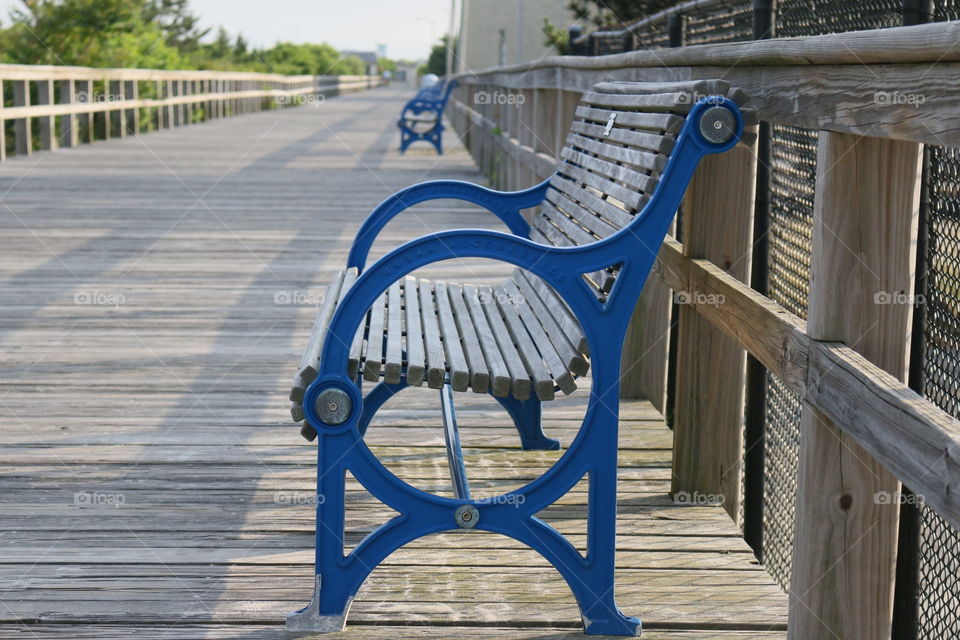 Blue bench