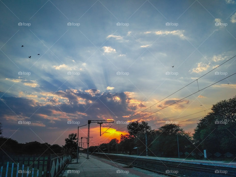 RailRoad Vivid sunset