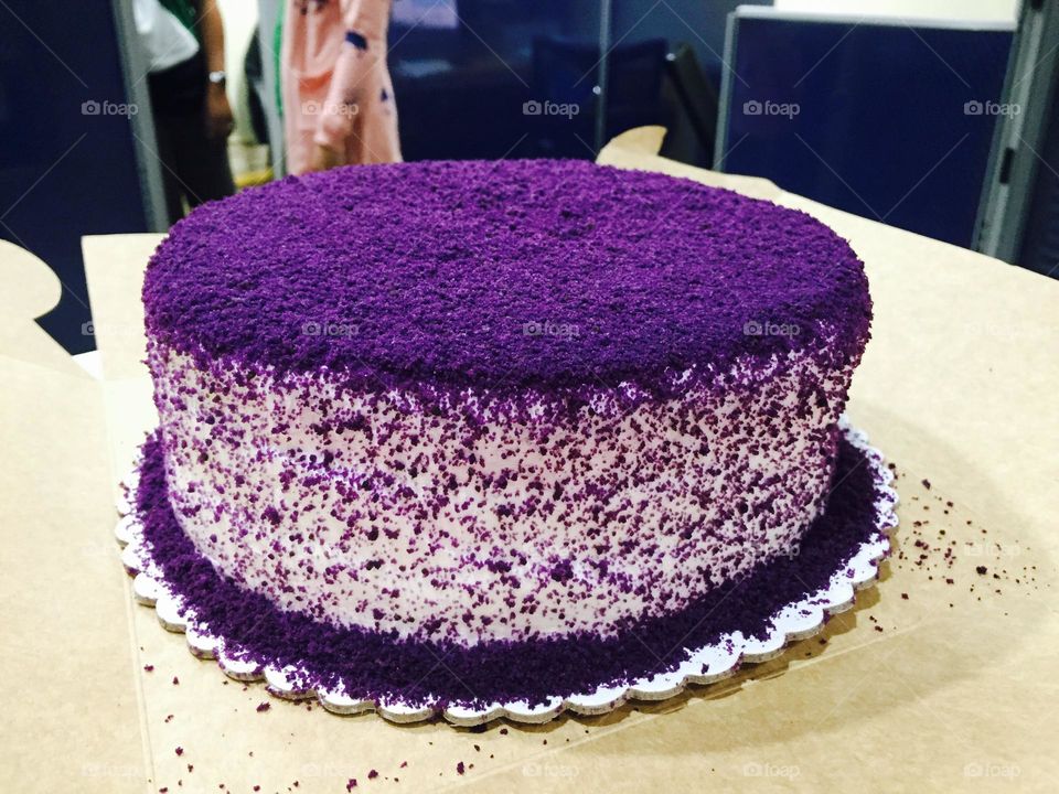 Cardinal-Ube Cake in Cebu