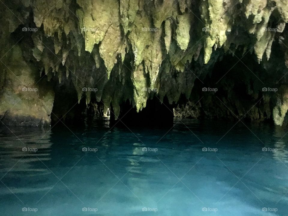 Inside cenote caves in Tulum, Mexico