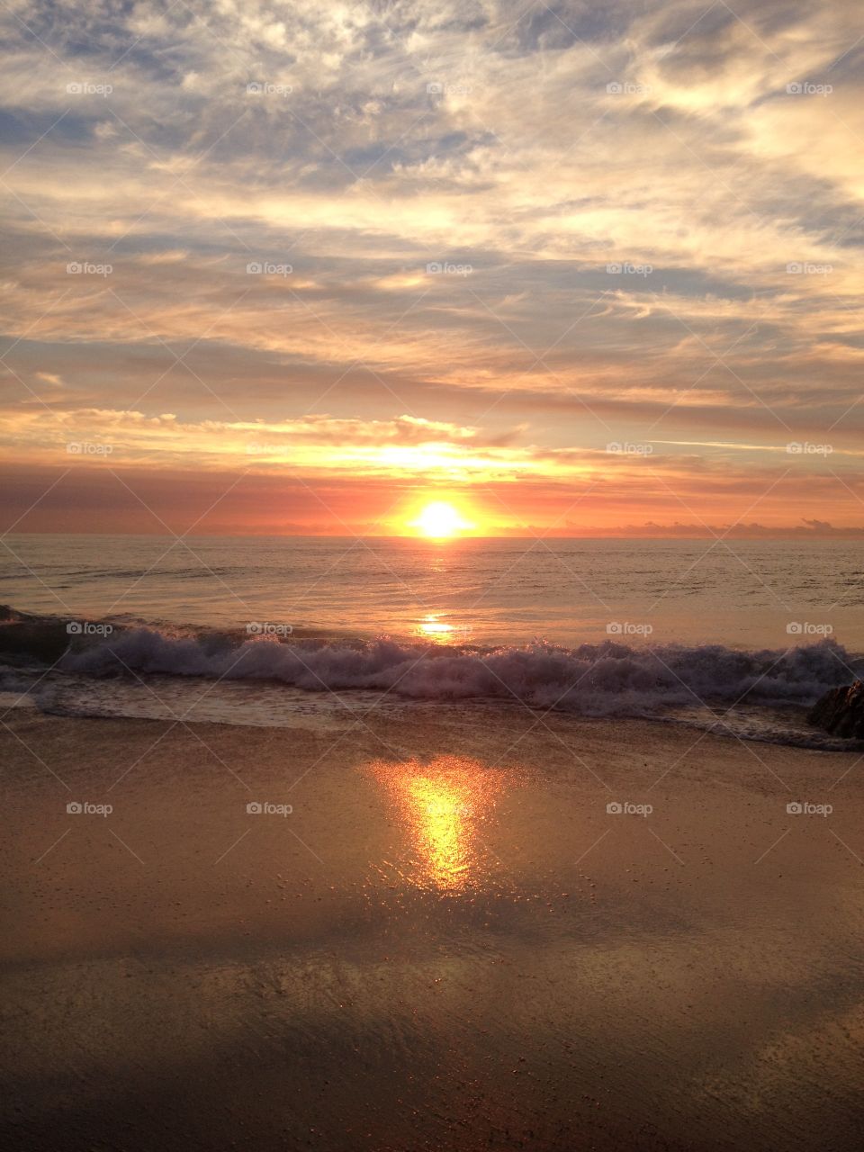 Sun reflecting on the sea at sunset