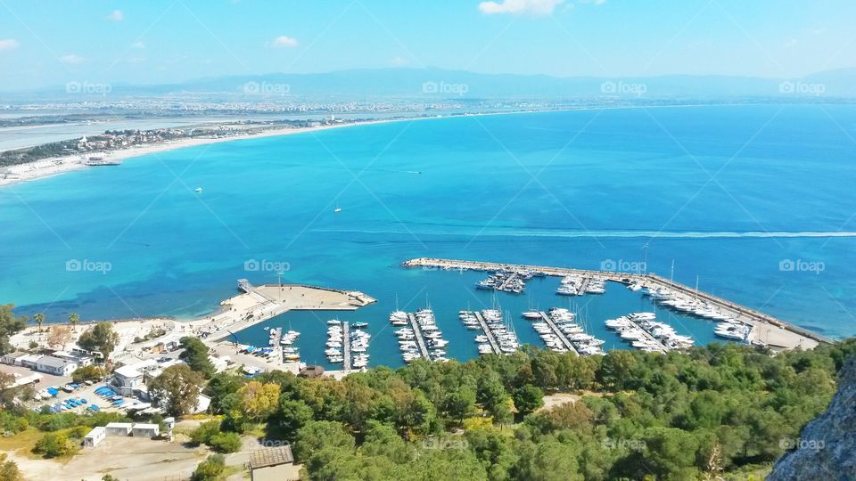 High angle view of island in italy