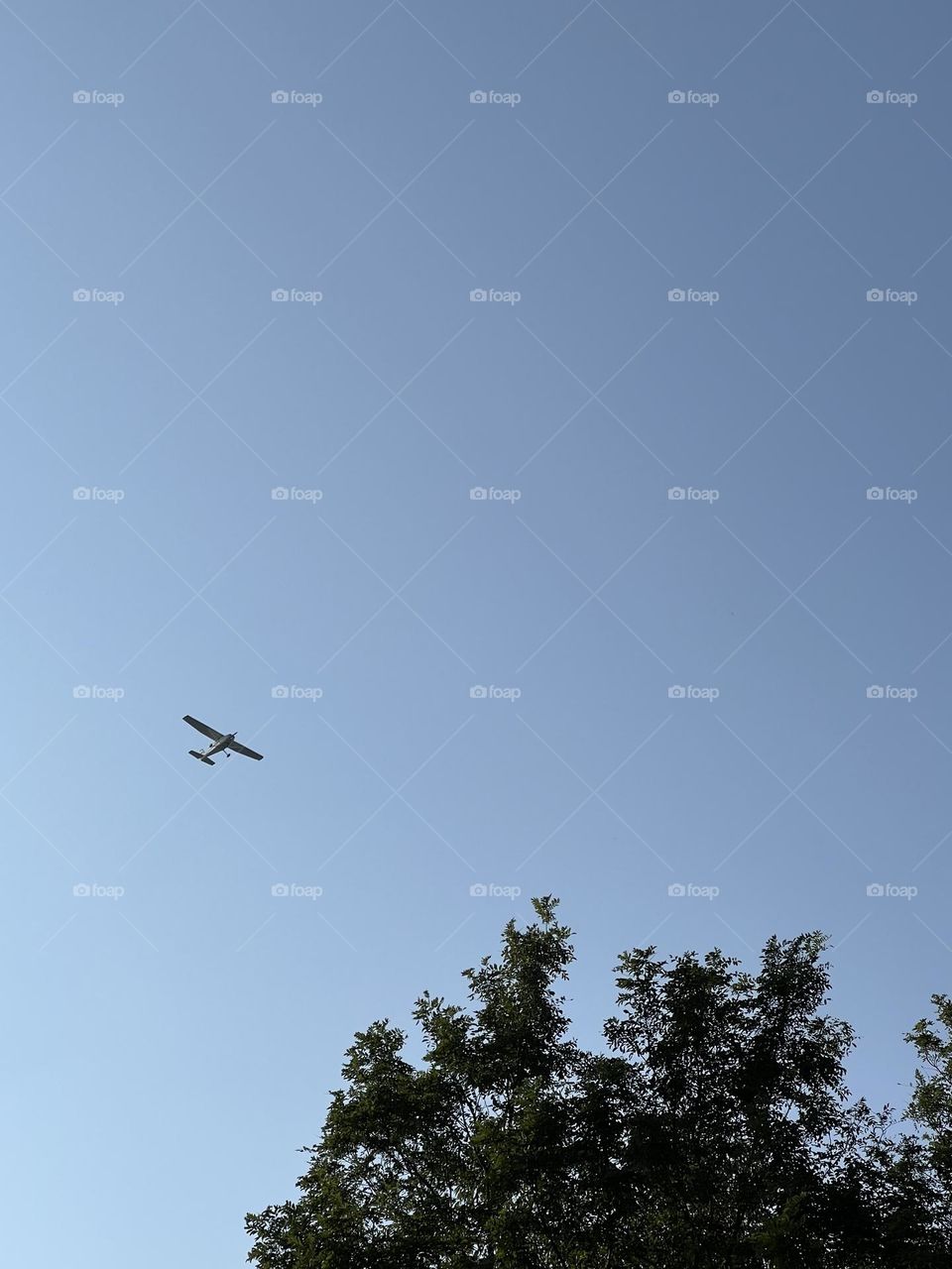 Airplane flying overhead