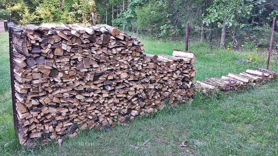 Woodpile. Firewood