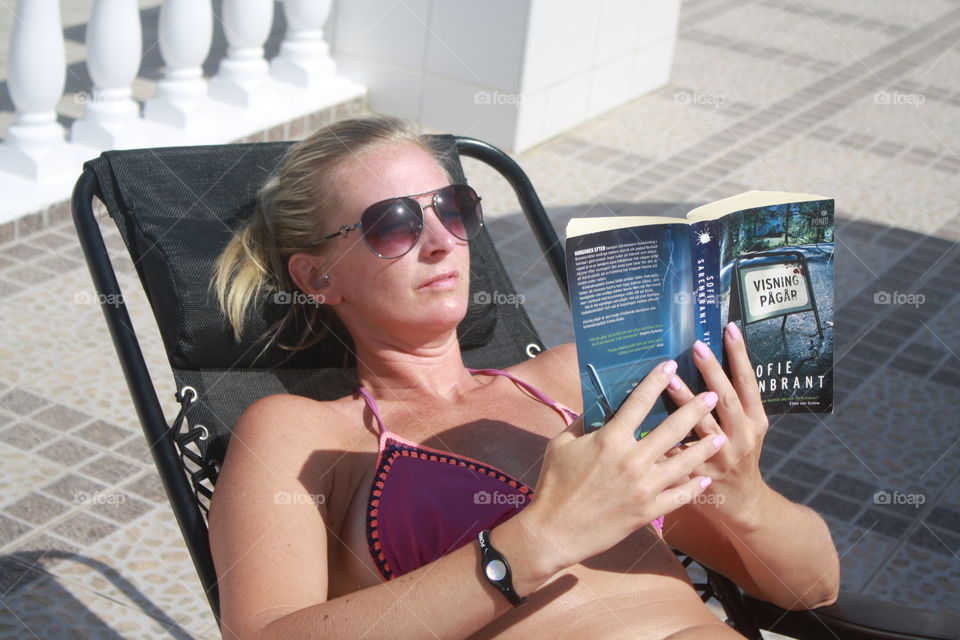 Holiday. Relaxing with a book